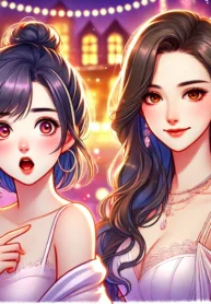 DALL·E 2025-02-14 10.22.54 – A vibrant and colorful cartoon illustration of two beautiful women in a romantic setting. One woman, Jian Fanxing, is youthful and cute with a playful