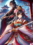 DALL·E 2025-02-15 17.12.28 – A colorful anime-style illustration for a historical Chinese novel cover. The image features a strong, determined female protagonist in elaborate trad