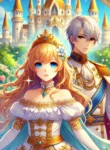 DALL·E 2025-03-03 15.25.39 – A vibrant anime-style portrait of Princess Sophia from the novel ‘A Happy Life in the Empire.’ She has long, wavy golden hair and bright blue eyes, we